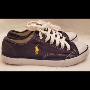 Ralph Lauren Polo Brand, River Chase, Men’s Navy Color Canvas Sneaker, Size 9.5